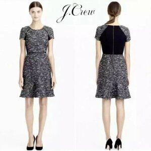 J.Crew Black Label Black & White Tweed Dress $189
